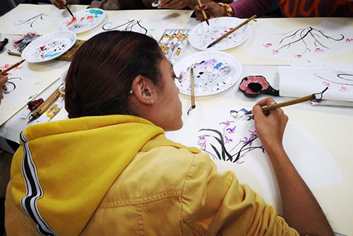 Chinese Painting Workshop at Confucius Institute of University of Western Cape, South Africa, April 2024