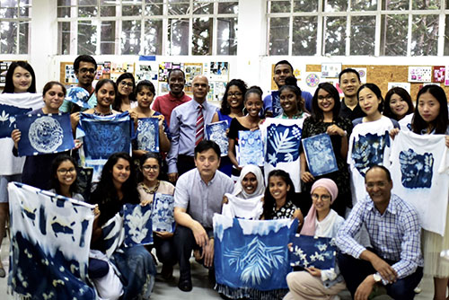 Silk Painting Workshop at DASED, University of Mauritius, Nov 2019