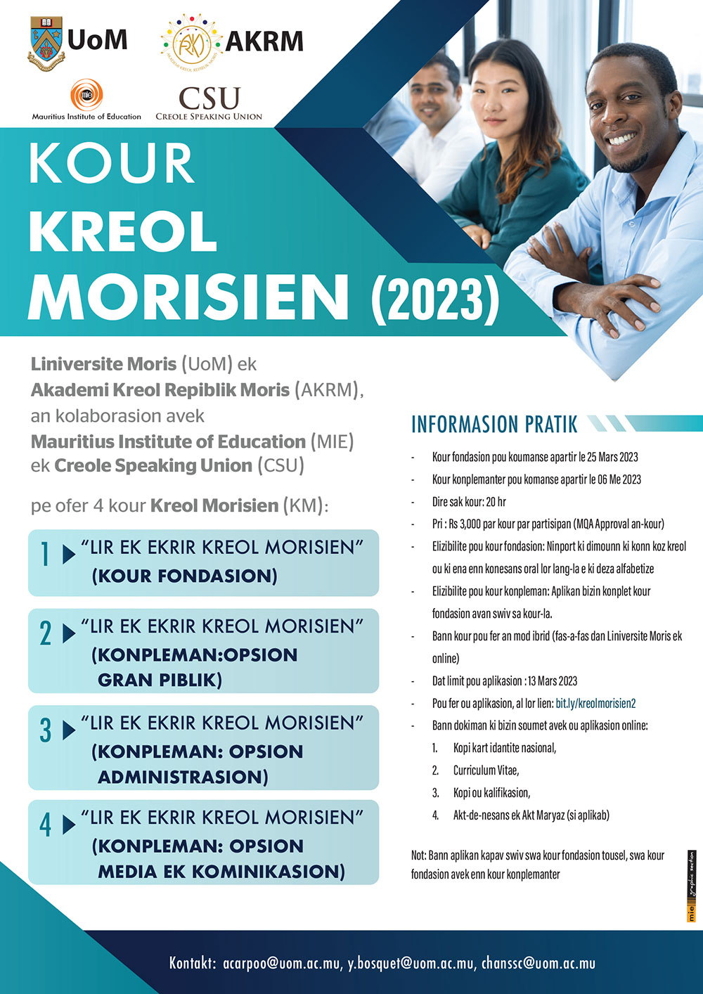 Kour Kreol Morisien 2023