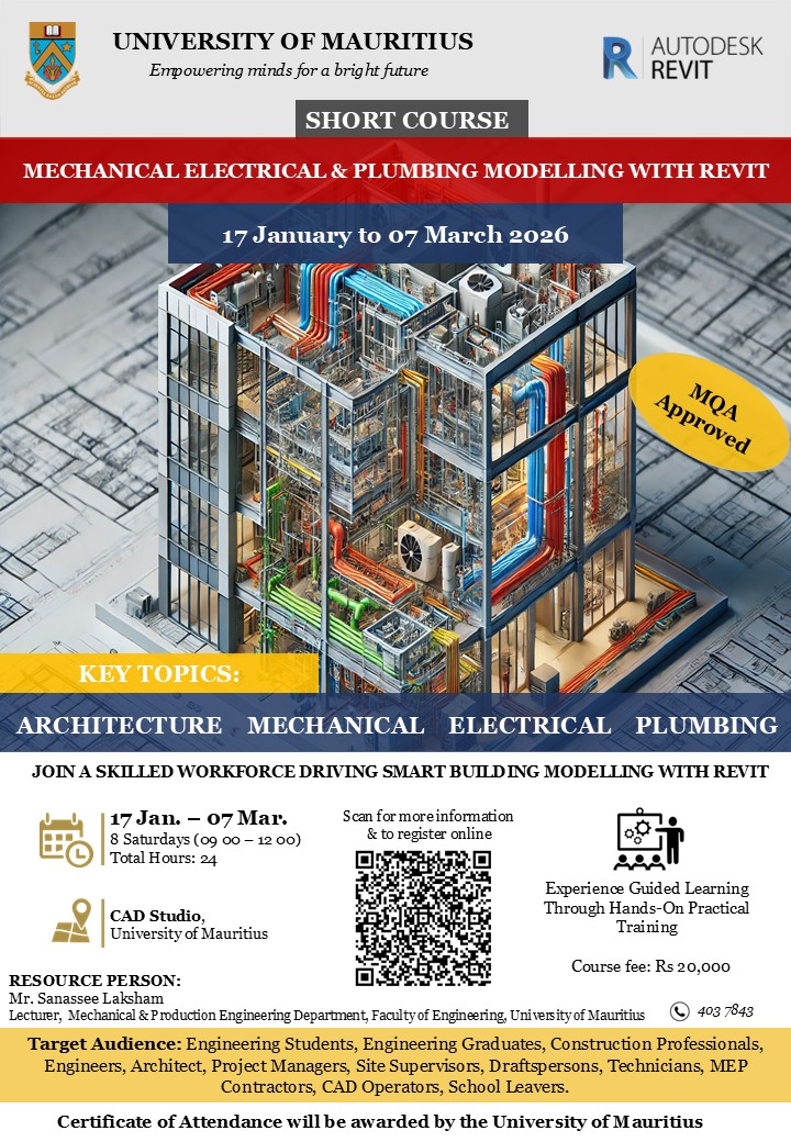 Short Course - Mechanical Electrical & Plumbing Modelling With Revit