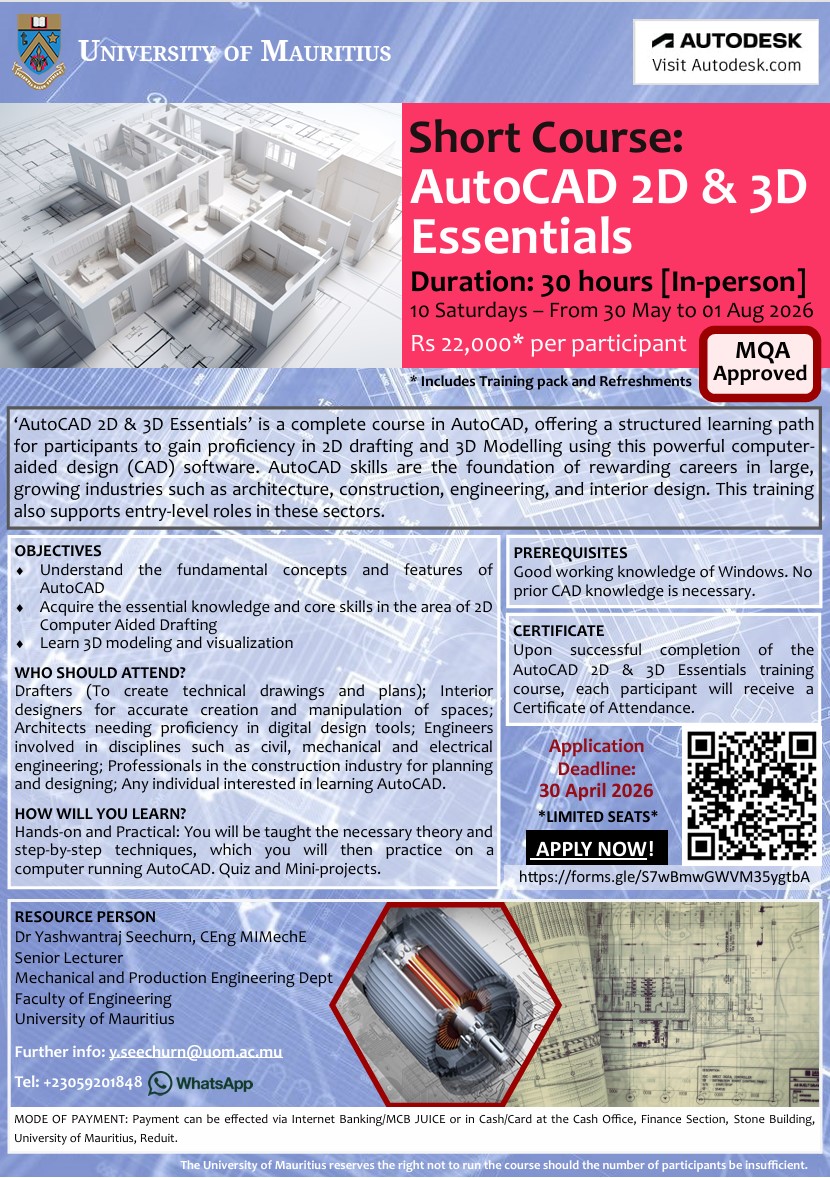 Short Course: AutoCAD 2D & 3D Essentials